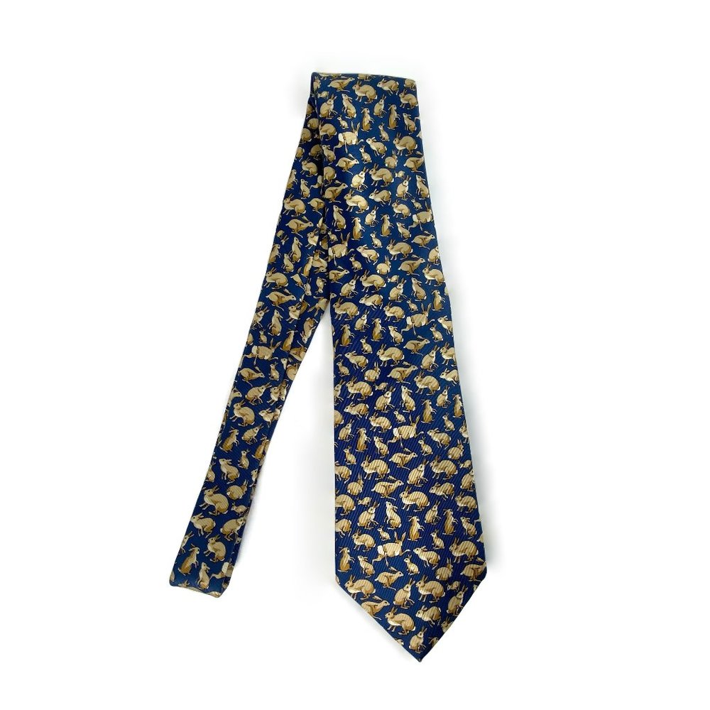 BURBERRYS Mens Silk Rabbit Figure Necktie